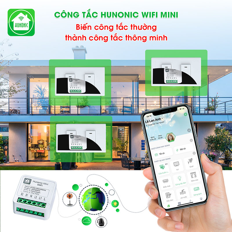 Công tắc điều khiển từ xa Hunonic Mini